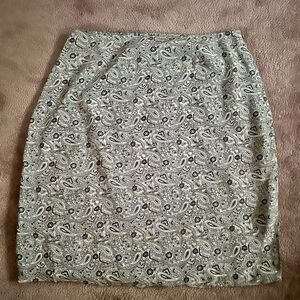 Merona Light Blue Paisley Skirt 16 W